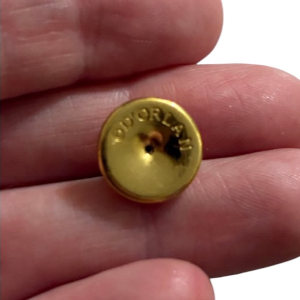 D’Orlan Gold Heart Bow Ruby Rhinestone Accented Earrings - Picture 5 of 5